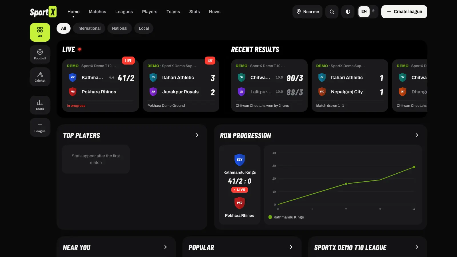 sportx — live scores and results.